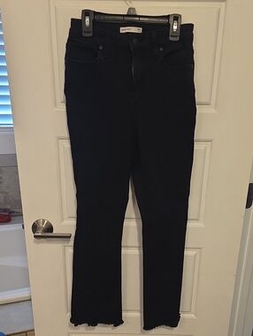 Nine West Black Flare Jeans with Raw Hem